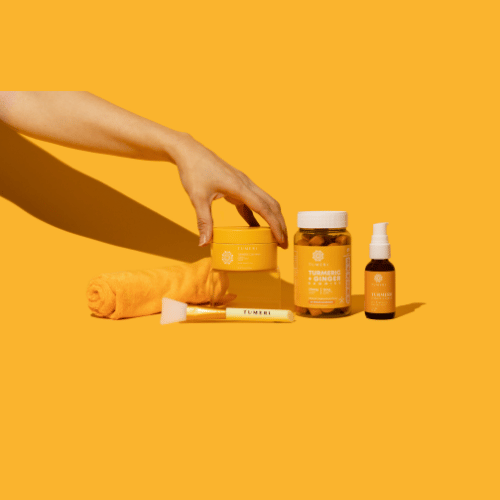 Tumeri products hold by a hand