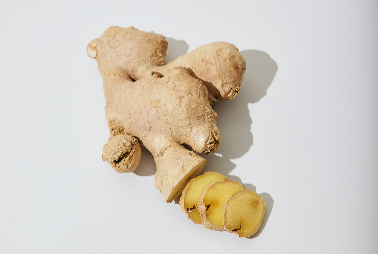 ginger root sliced up